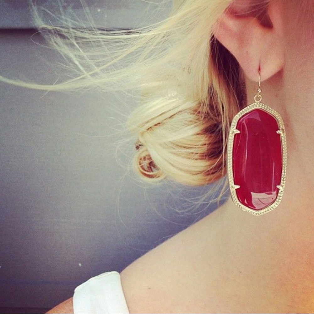 Kendra Scott Danielle Earrings - Dark Red